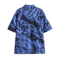 thumbnail image 4 of HH TRAF Conjunto de 2 piezas para mujer, camisa informal con estampado de un solo pecho y cuello vuelto de manga corta + pantalones con bolsillos y cremallera de cintura alta, 4 of 4