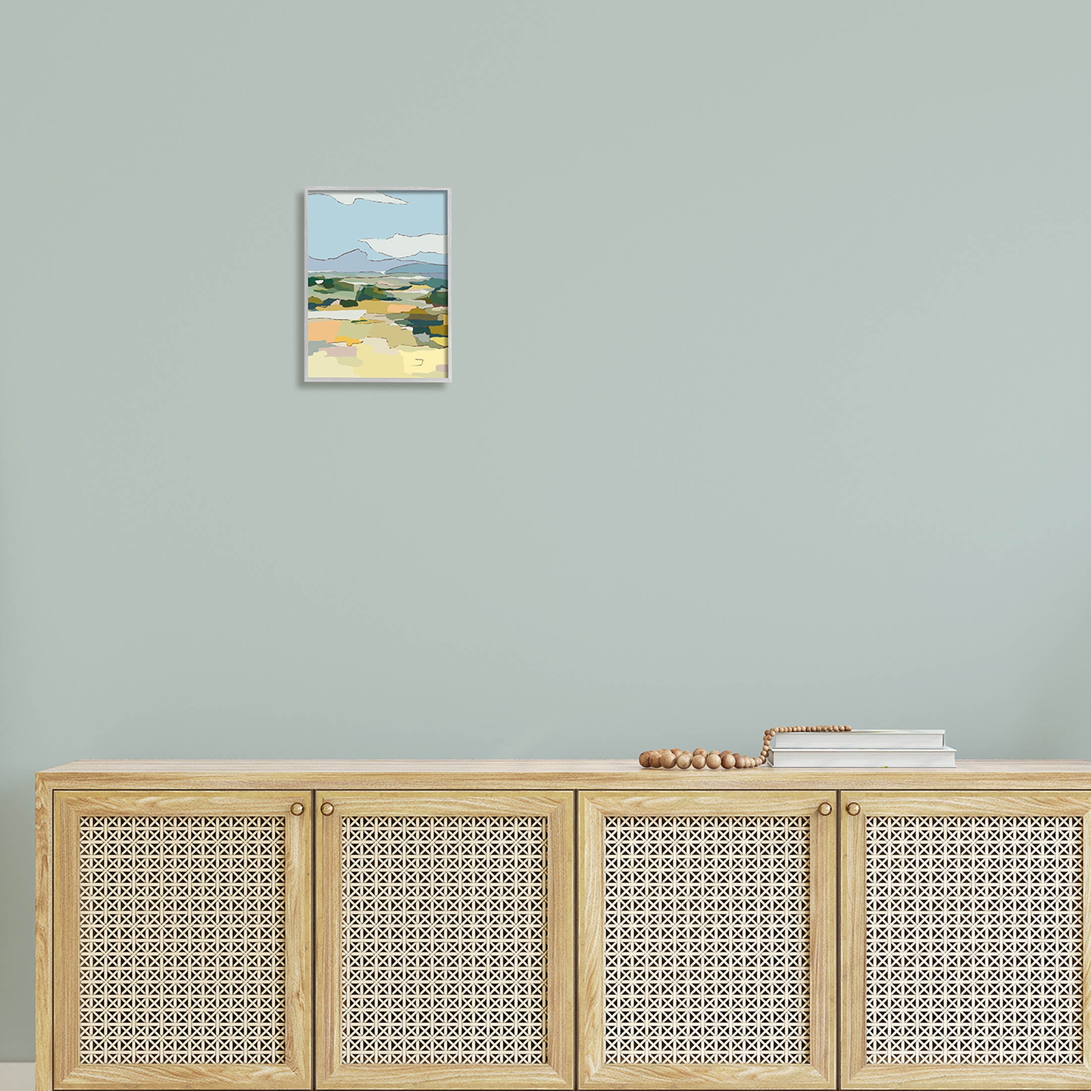 Stupell Industries Rural Pasture Abstract Field Graphic Art Gray Framed Art Print Wall Art, Design by Nikita Jariwala