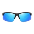 thumbnail image 2 of GIJNRIUIUA Under $10 Womens Mens Wrap Around Sports Sun Glasses Cycling Driving Fishing UV400 Protection Blue Frame, 2 of 7