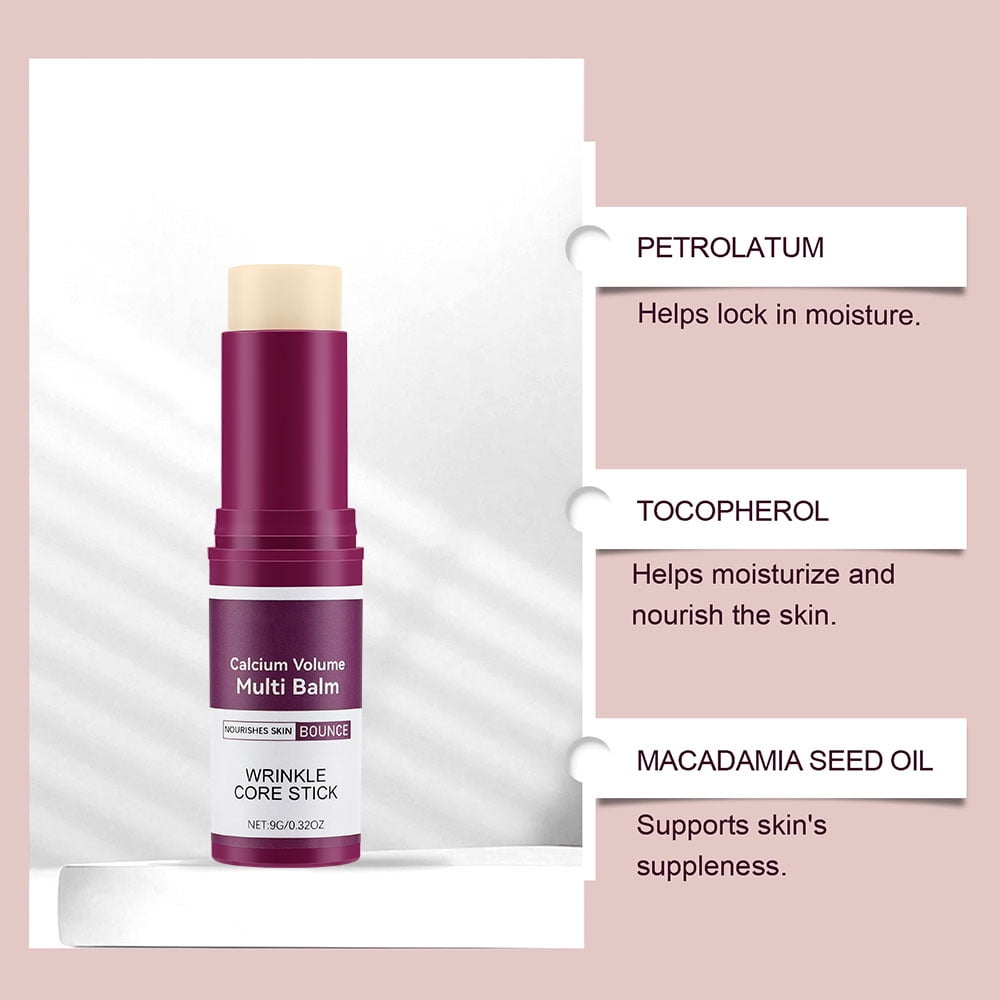 Calcium Volume Multi Balm Stick, 5Pcs Moisturing Stick to Support Skin Firmness and Hydration, Suitable for Eyes, Face, Neck, All Skin Types, 9g/0.6Oz
