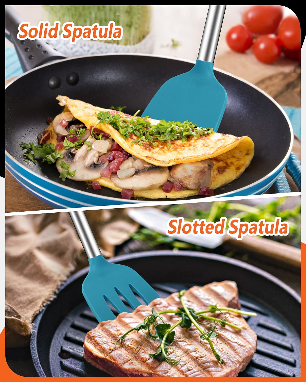 Badiano 2-Piece Silicone Spatula Set, Blue photo 6