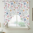 thumbnail image 2 of Pink Spring Floral Swag Curtains for Kitchen/Bedroom/Living Room, Elegant Pastoral Flowers Butterfly Scalloped Curtains 63 Inch Long, Window Swag Topper Curtains Valances 2 Panels Set 36"x63", 2 of 8
