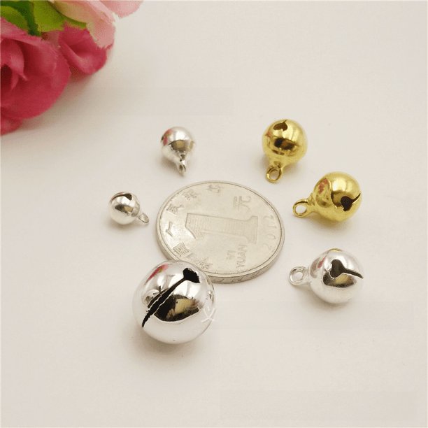 Accesorios de joyería de bricolaje, campana de cobre con forma de gota de agua de 6 mm a 25 mm, caja de regalo, decoración para mascotas, campana de metal redonda