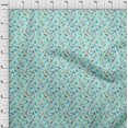 thumbnail image 4 of oneOone Polyester Spandex Sea Green Fabric Floral Flower With Bird Diy Clothing Quilting Fabric Print Fabric By Yard 56 Inch Wide, 4 of 4