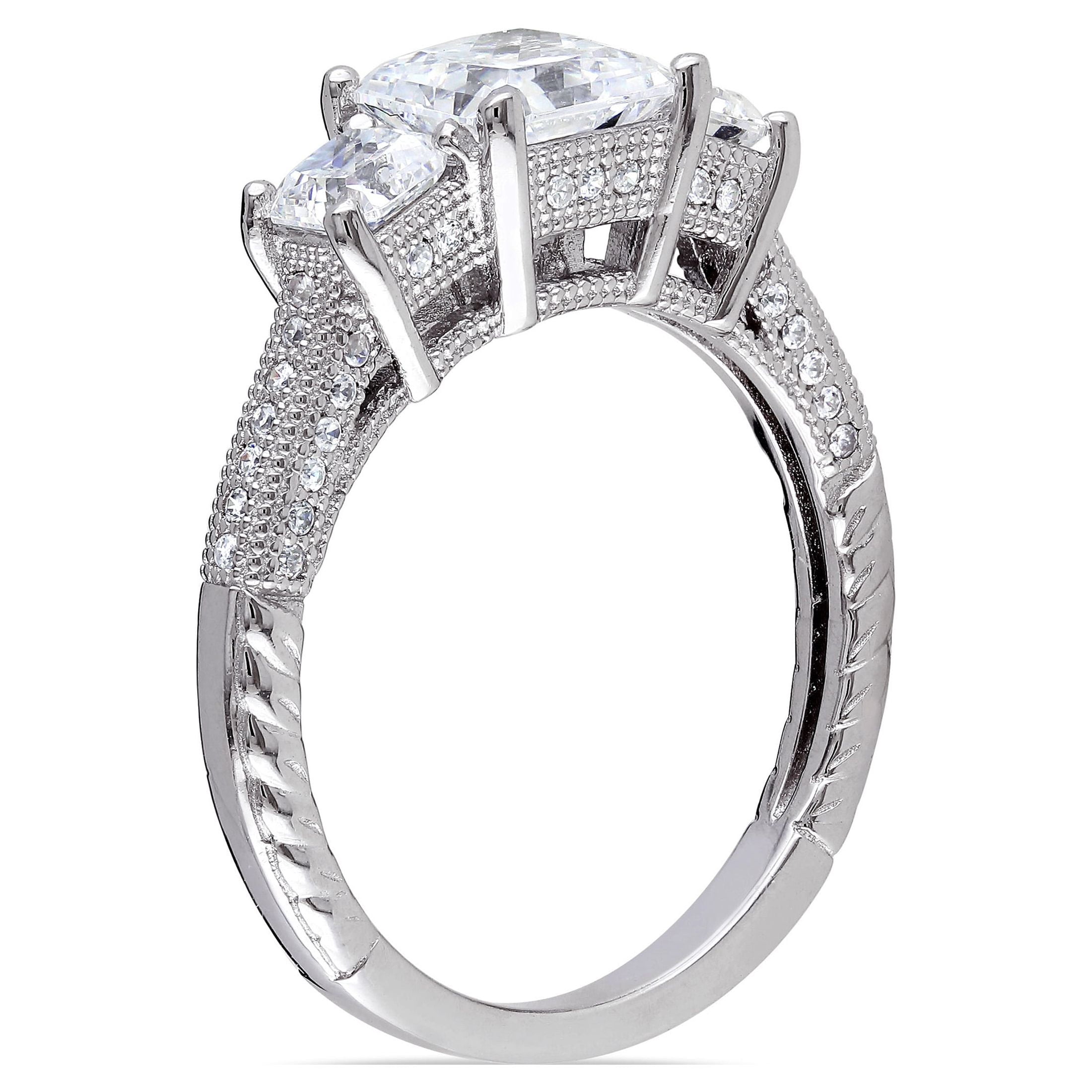 Everly Women's Cubic Zirconia Sterling Silver Engagement Ring