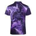 thumbnail image 5 of Purple Wolf Men Zipper T-shirt Summer Casual Short Sleeve T-shirt Top, 5 of 7
