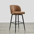 thumbnail image 5 of CHITA 30" Swivel Upholstered Counter Bar Stools with Back & Metal Legs Set of 2,Faux Leather in Cognac Brown, 5 of 7