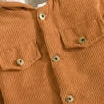 thumbnail image 5 of HXWCHs Baby Boy Corduroy Jacket Toddler Winter Thickened Warm Lined Coat with Lapel & Button Down, Essential Baby Winter Warm Clothes Outfits Gray 3-4 Years, 5 of 6