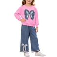 thumbnail image 2 of Amidoa Girls 2 Piece Outfits Fall Winter Clothes Long Sleeve Sweatshirt and Casual Pants Kids Clothing Sets Hot Pink Size 2-3 Years, 2 of 6