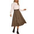 thumbnail image 2 of INSPIRE CHIC Women's Vintage Checked High Belted Waist A-Line Plaid Skirt, 2 of 5