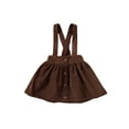 thumbnail image 1 of Douhoow Toddler Girls Suspender Skirts Summer Kids Solid Color Corduroy Strap Skirt, 1 of 9
