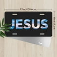 thumbnail image 2 of License Plate, Jesus themed Typography Decorative Front,Personalized Stainless Steel License Plate Cover For Men Women,12.2" X 6.2", 2 of 6