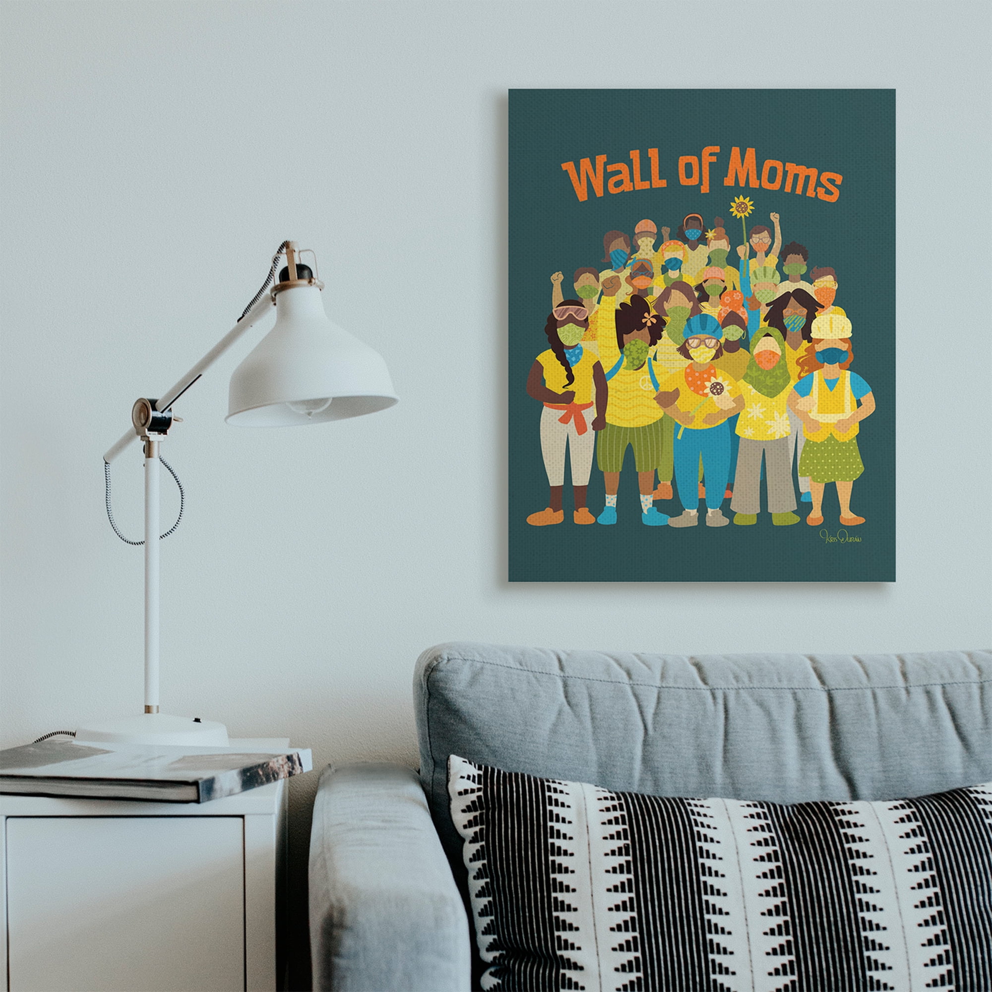 Stupell Industries Wall of Moms Illustration Social Justice Statement Canvas Wall Art, 30 x 40, Design by Kris Duran