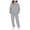 Grey, variant on Kids Girls All Over Polka Dot Hooded 2 Pcs Set Kangaroo Pocket Sweatshirt and Cuffed Jogger Pants Outfit White,10-11 Years