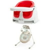 Ingenuity InLighten Cradling Swing, Lullaby Lamb with BONUS Ingenuity 2-in-1 Booster Seat, Slate