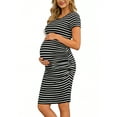 thumbnail image 6 of Women's Short Sleeve Maternity Dress Clothes Ruched Pregnancy Bodycon Dress, 6 of 6