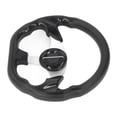 thumbnail image 3 of Volante de 13 pulgadas de cuero PU negro estilo de carreras, cómodo agarre, modificación de volante de repuesto para automóvil, 3 of 15