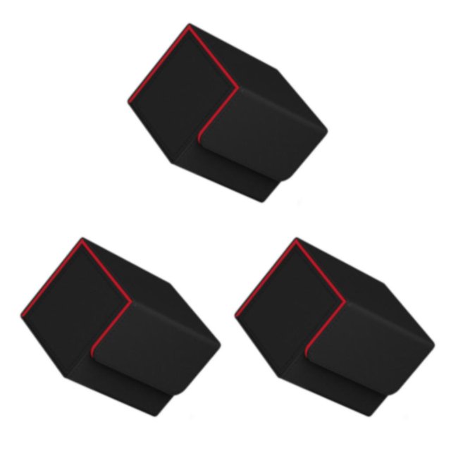 Inteprter Doble con tarjetero para baraja, tarjetas y caja magnética de cuero, escaparate de cubierta fuerte de cuero, cubierta doble, negro Type1 NO1