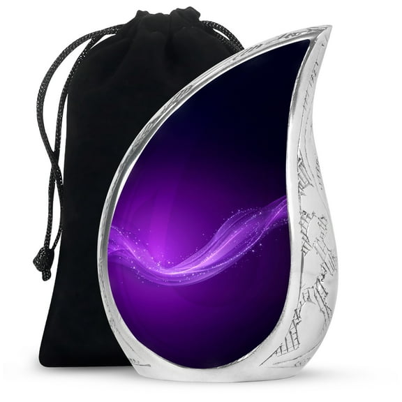 Dark Purple Large Urns For Human Ashes Adult Mom - Memorial Urn For Ashes Adult Dad - Burial Urns - Handmade Decorative Gifts For Unique Urn 10 Inch & 200 Cubic Inches Capacity