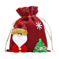 thumbnail image 2 of Suministros de Decoración Navideña Bolsas de Lino con Forma de Manzana Bolsas de Dulces Bolsas de Regalo con Estampado de Dibujos Animados Bolsas Navideñas Bolsas de Almacenamiento Pequeñas, 2 of 6