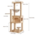 thumbnail image 2 of Heavy Duty Cat Tree for Large Cats, 56.7" Multi-Level Cat Tower with Solid Wood Base, Condo House, Hammock, Sisal Scratching Posts & Wide Platforms for Indoor Cats, 2 of 8