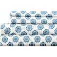 thumbnail image 1 of EnvioHome 100% Cotton Bed Sheets, 4 Piece - Cool & Crisp Cotton Percale King Size Bed Sheets - Mandalas Blue, 1 of 8