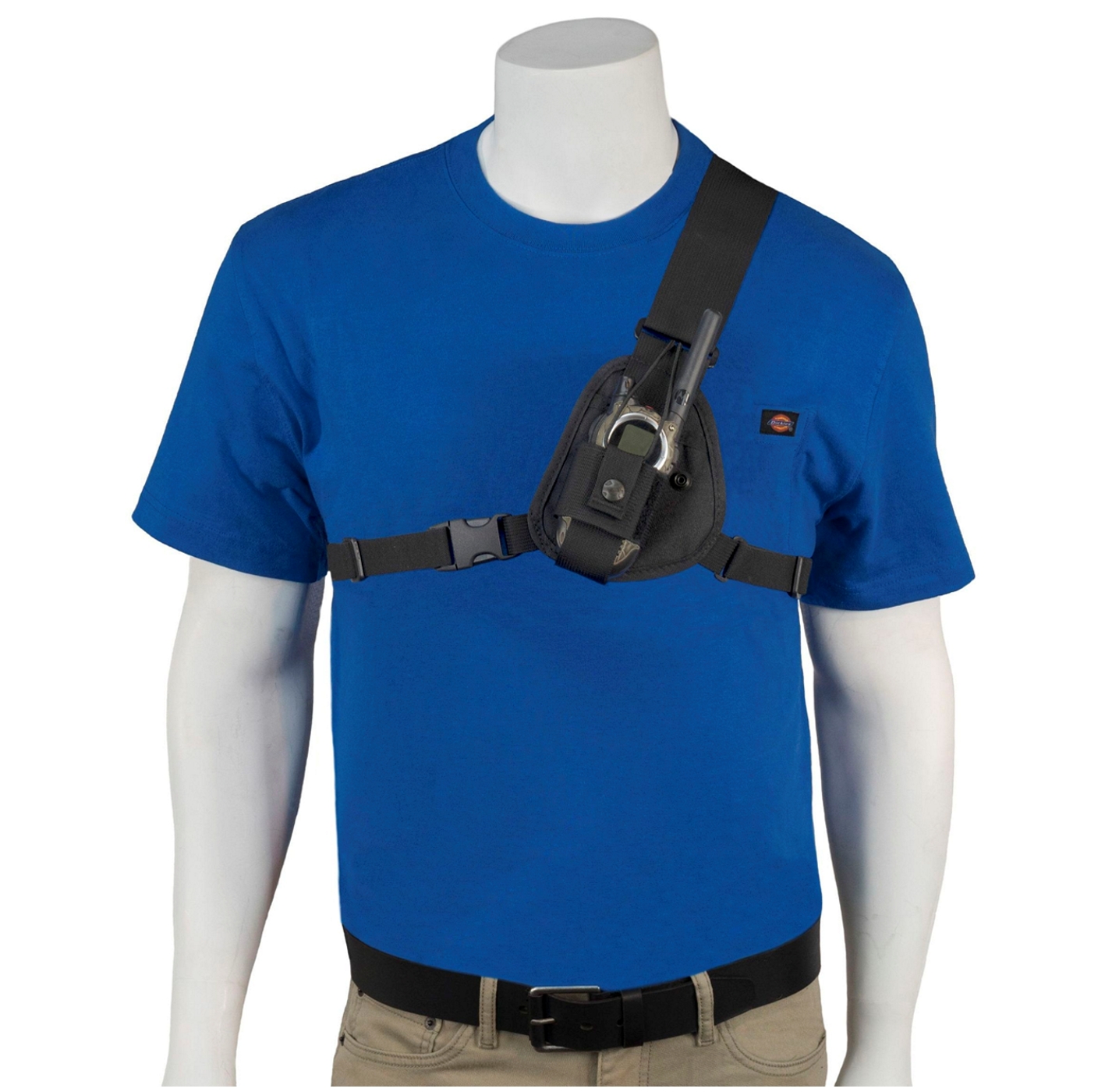 HOLSTERGUY RCH-103 Chest Harness Shoulder Radio Holster Pack with Adjustable Depth Pouch for small Motorola Talk About Two-Way Radios and Walkie Talkies. Made in USA