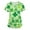 Light Green #083, variant on Womens St.patrick's Day Scrub Tops Shamrock Short Sleeve Lucky Workwear Clover V Neck Holiday Green Uniform with Pockets Dark Green M