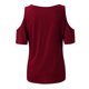 thumbnail image 3 of Gibobby Camiseta de manga corta para mujer Hombro manga corta túnica cuello Tops camiseta blusa fría mujer O blusa mujer(Vino,M), 3 of 5
