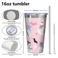 thumbnail image 4 of 16oz Tumblers Cute Halloween Ghosts Pattern Stainless Steel Vacuum Insulated Double Wall Travel Tumbler Cups Mug with Lid and Straw,Cleaning Brush for Coffee,Tea, 4 of 4