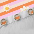 thumbnail image 4 of Homewish Cute Cartoon Daisy Curtains Pack of 2 (42x84 Each),Kawaii Flower Floral Curtains Blackout,Pink Orange Striped Bedroom Curtains For Girls,Luxury Bedroom Decor, 4 of 6