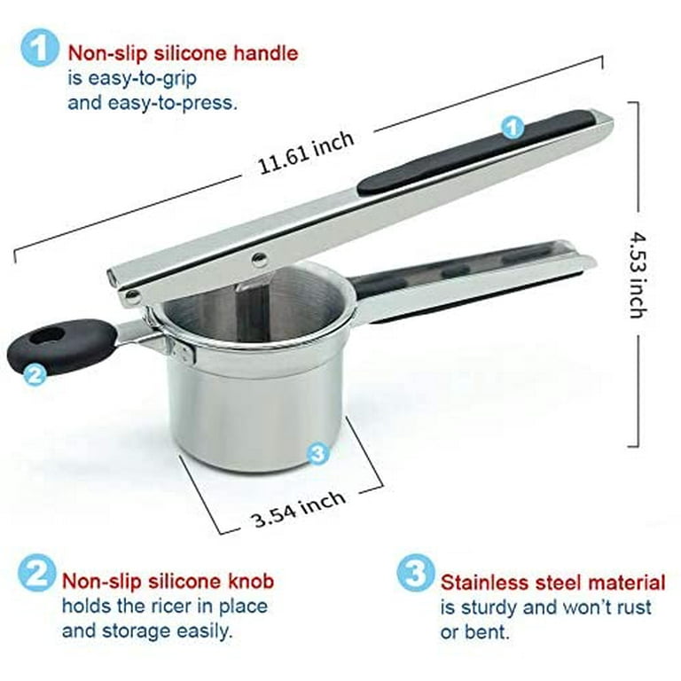Mamual Stainless Steel Potato Masher Inter Changeable Fineness