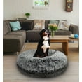 thumbnail image 4 of Bessie and Barnie Signature Midnight Frost Luxury Shag Extra Plush Faux Fur Bagel Pet/ Dog Bed, 4 of 6