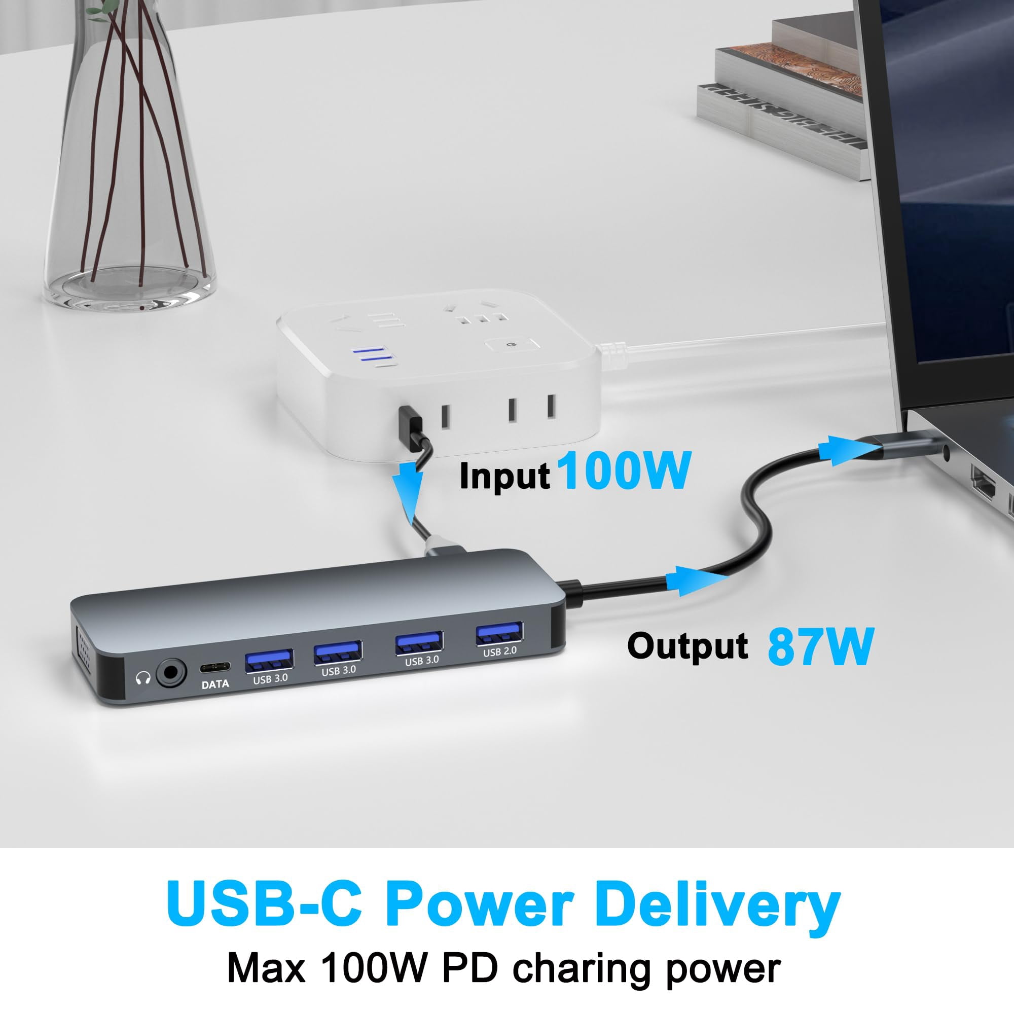 Docking Station for Dell/HP/Lenovo/Surface Laptop, Dual HDMI Adapter for 2 Monitors, 13 in 1 USB C Hub With HDMI/VGA/USB/PD/Ethernet/SD/TF/Audio