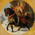 thumbnail image 3 of Karl von Blaas 20x20 Black Modern Framed Museum Art Print Titled - War Campaign Albrecht I. About the Semmering 1292 (1868), 3 of 5