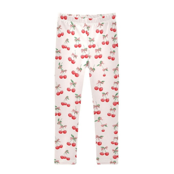 joogoo Girls' Leggings Cherry with Bows Yoga Pants 6T