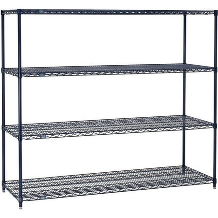 Nexel 5 Shelf Nexelon Blue Wire Shelving Unit Starter 54""W x 18""D x 63""H