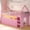 Pink, variant on Afuhokles Twin Size Low Loft Bed with 8 Storage Drawers, House Shaped Metal Loft Bed with Bookcase and LED Lights, White