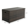 thumbnail image 6 of Tcbosik 132 Gallon Deck Box, Outdoor Rattan Storage Box for Patio Cushions Pool Float Garden Tools, Brown, 6 of 11