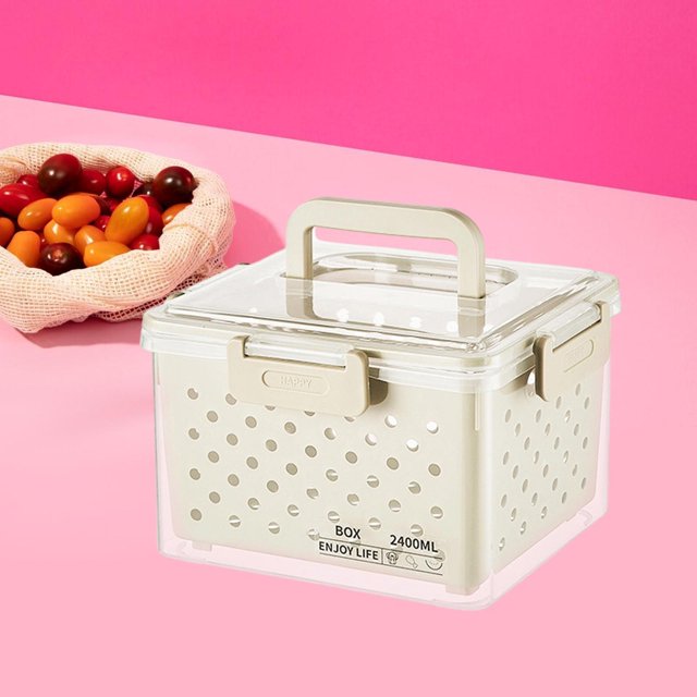 Contenedor de frutas para refrigerador, contenedor de almacenamiento para productos frescos para refrigerador con tapa, de verduras para ensaladas y 16 x 13 x 125 cm