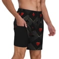 thumbnail image 2 of Yiaed Red Poker Print Mens Swim Trunks Bathing Suit Compression Liner Beach Swim Shorts Swimwear Quick Dry Zipper Pocket No-Chafing Board Short-, 2 of 6