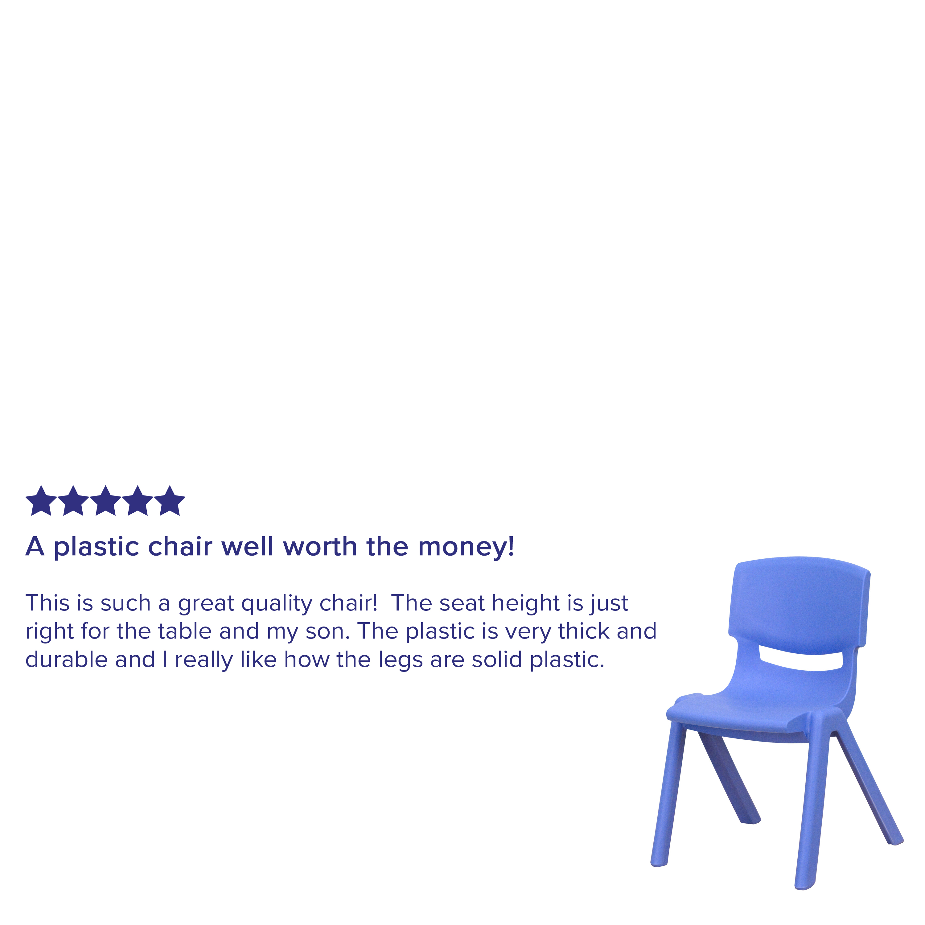 Flash Furniture Whitney 2 Pack Blue Plastic Stackable School Chair with 12" Seat Height - image 5 of 13