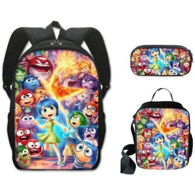 17 Pouces Inside Out Sac à Dos pour Ordinateur Portable pour Enfants Impression 3D Grande Capacité Sac d'École Décontracté Léger Sac de Jour Voyage Randonnée Camping (Style-1)