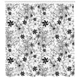 thumbnail image 3 of Ambesonne Floral Shower Curtain, Leaves Twirls Swirls Bud, 69"Wx84"L, Black and White, 3 of 3