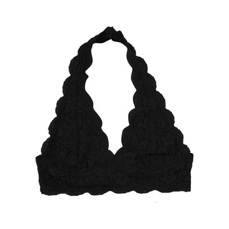 Audhol Lace Bralette Women s Lace Neck Bra Elegant Lace Pattern Soft and Skin Friendly Comfortable To The Body Bralettes for Women Lace Black L