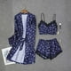 thumbnail image 2 of 3 uds traje de lencería mujer encaje Patchwork seda satén tentación Babydoll ropa interior ropa interior ropa de dormir pantalones cortos + camisón + camisón Fridja nalpqowj42694, 2 of 9
