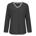 thumbnail image 5 of yunLCZ Basic Women's Tees Clearance Womens Long Sleeve Shirts V Neck Casual Tops With Pockets Loose Basic Fall Outfits Clothes Trendy 2025 Breathable casual blouse loose fit, 5 of 5