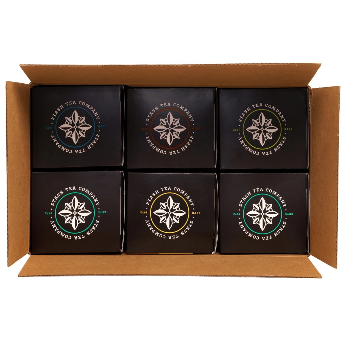 Stash Tea Essentials Variety Pack - 6 Flavor Assortment (Herbal, Black & Green Teas) - Non-GMO Verified - 180 Tea Bags Total