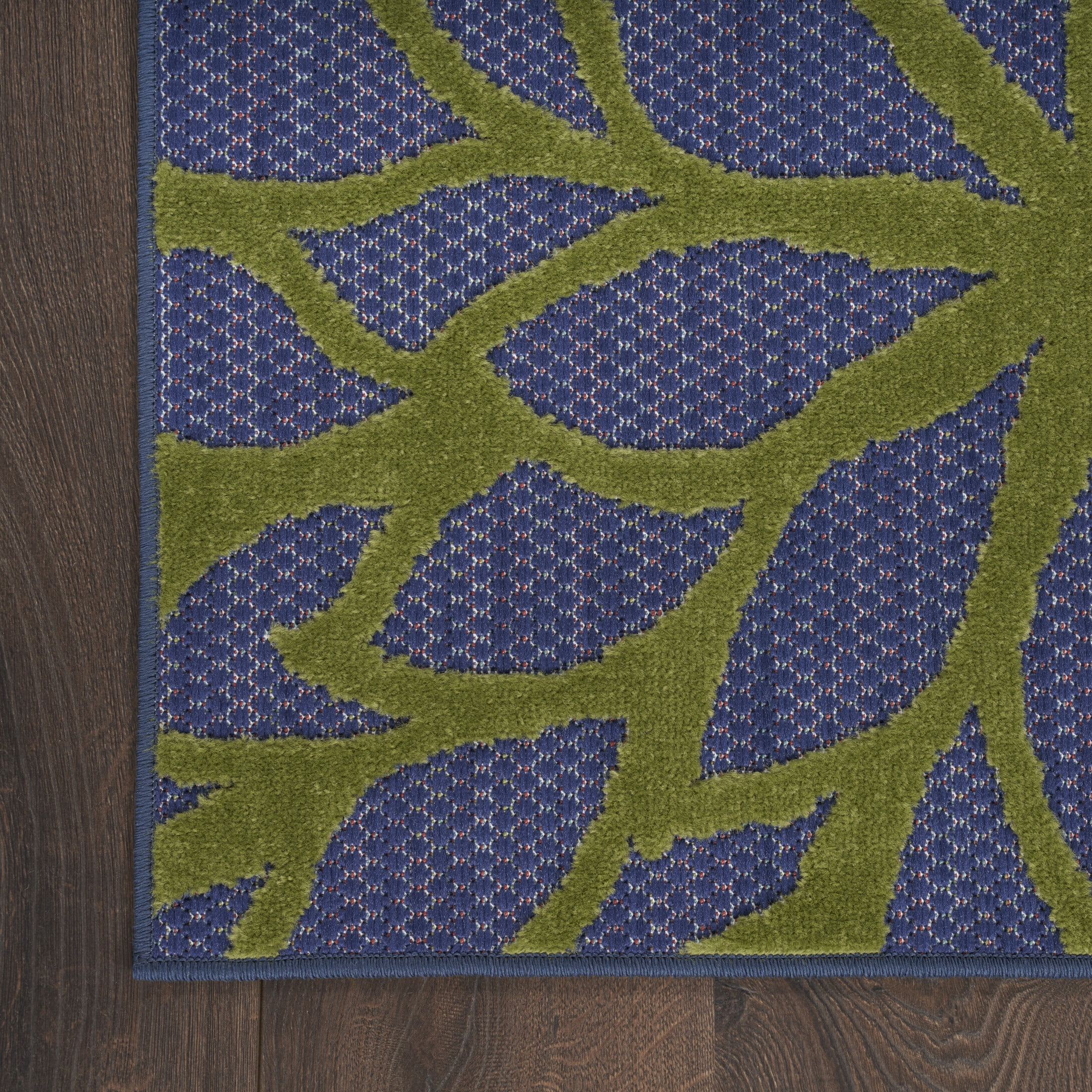 Nourison Aloha 2'3" x 10' Navy Multicolor Outdoor Rug