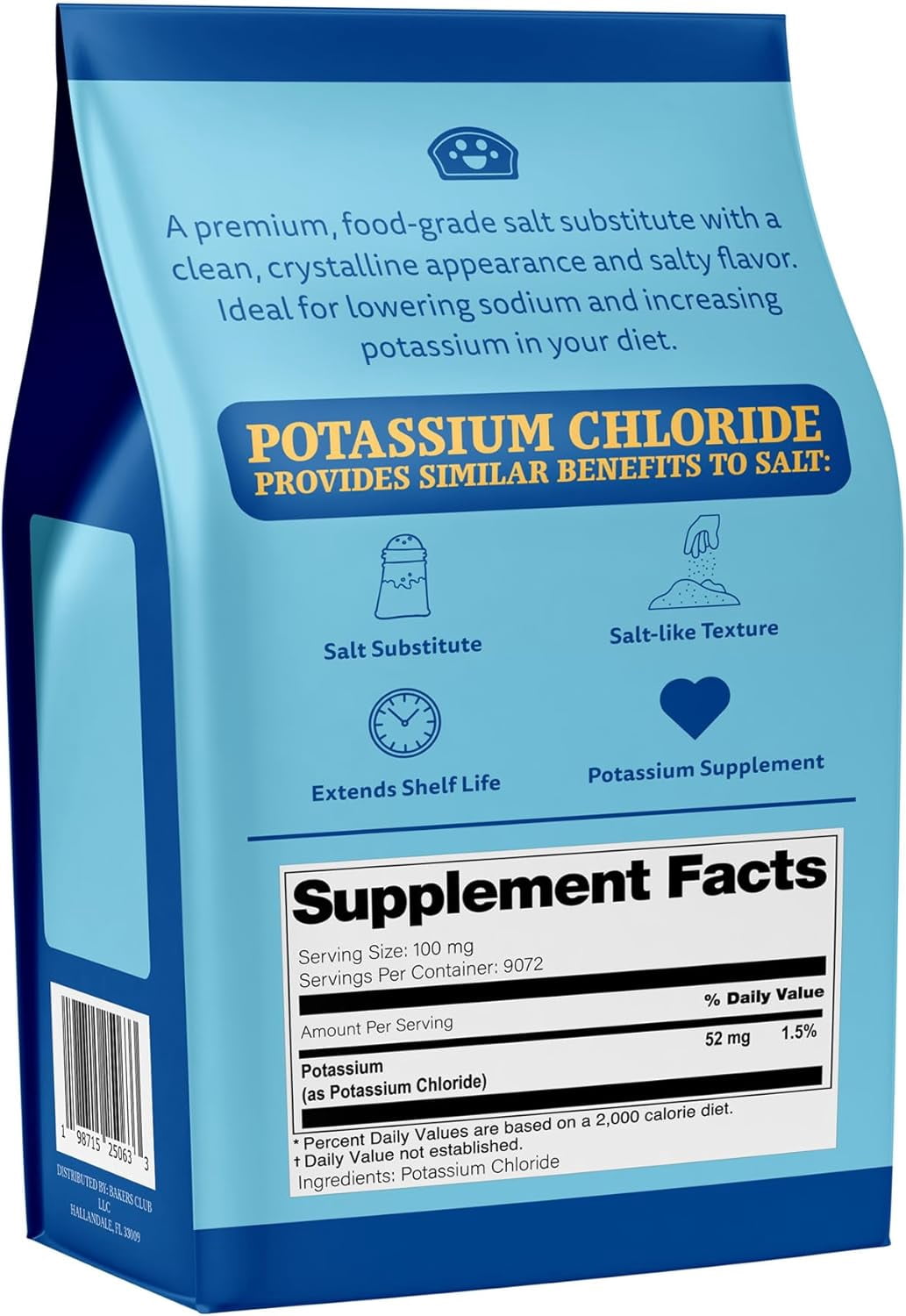 Potassium Chloride Powder 2 Pound - Sodium Free Salt Substitute - Food Grade, Filler Free, Easily Dissolves, Unflavored - Mineral Electrolyte Hydration Fluid Balance - Source of Fruits, Vegetables